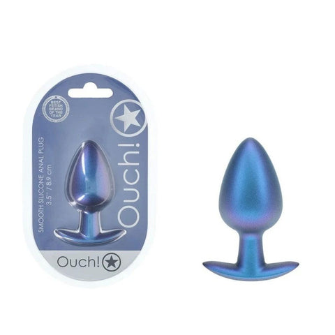 Shots OUCH! 8.9 cm Large Metallic and Soft Silicone Anal Plug - Butt Plugs