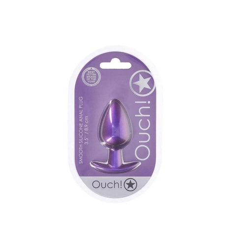 Shots OUCH! 8.9 cm Large Metallic and Soft Silicone Anal Plug - Butt Plugs
