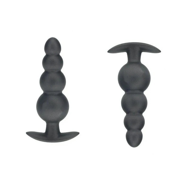 Shots OUCH! 11.7 cm Beaded Metallic Silicone Anal Plug Butt Plugs