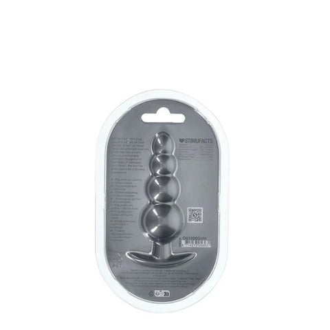 Shots OUCH! 11.7 cm Beaded Metallic Silicone Anal Plug - Butt Plugs