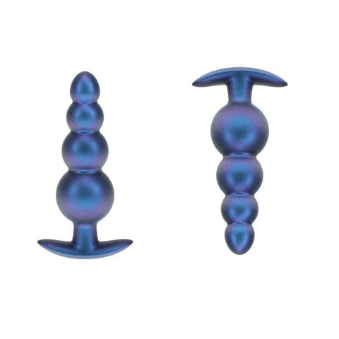 Shots OUCH! 11.7 cm Beaded Metallic Silicone Anal Plug - Butt Plugs