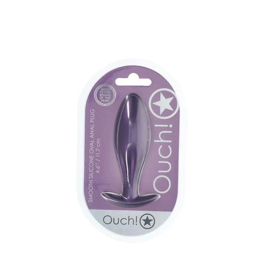 Shots OUCH! Oval Shaped 11.7 cm Metallic Waterproof Anal Plug - Butt Plugs