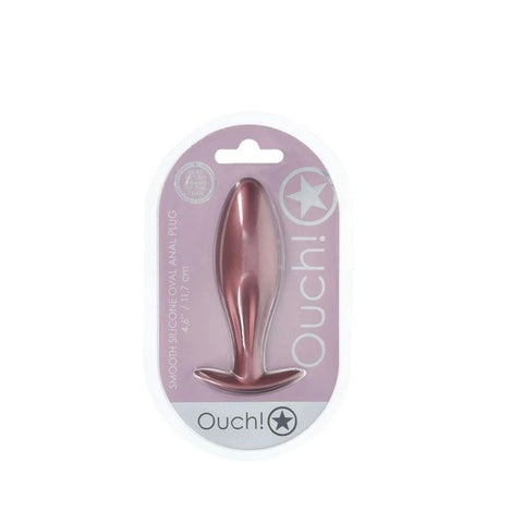 Shots OUCH! Oval Shaped 11.7 cm Metallic Waterproof Anal Plug - Butt Plugs