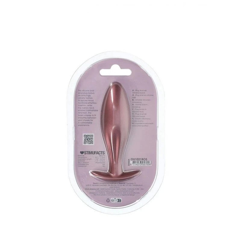 Shots OUCH! Oval Shaped 11.7 cm Metallic Waterproof Anal Plug Butt Plugs
