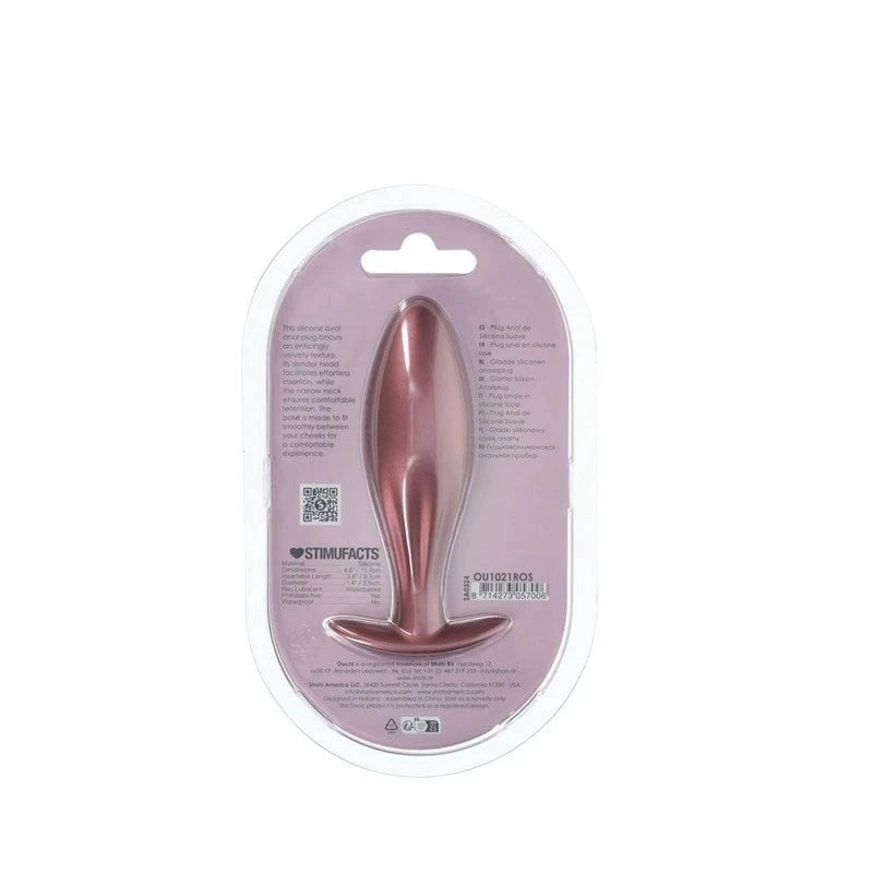 Shots OUCH! Oval Shaped 11.7 cm Metallic Waterproof Anal Plug Butt Plugs