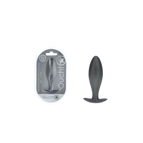 Shots OUCH! Oval Shaped 11.7 cm Metallic Waterproof Anal Plug - Butt Plugs