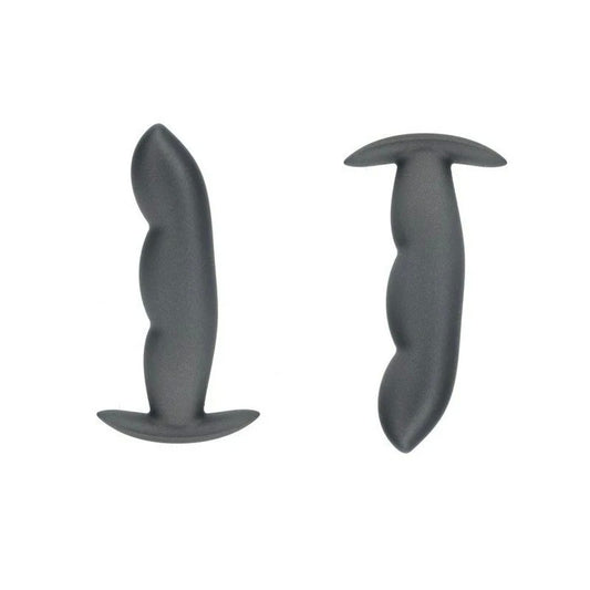 Shots OUCH! Finger Shaped 11.7 cm Metallic Silicone Butt Plug - Butt Plugs