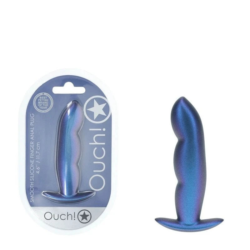 Shots OUCH! Finger Shaped 11.7 cm Metallic Silicone Butt Plug Butt Plugs