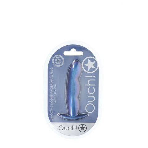 Shots OUCH! Finger Shaped 11.7 cm Metallic Silicone Butt Plug - Butt Plugs