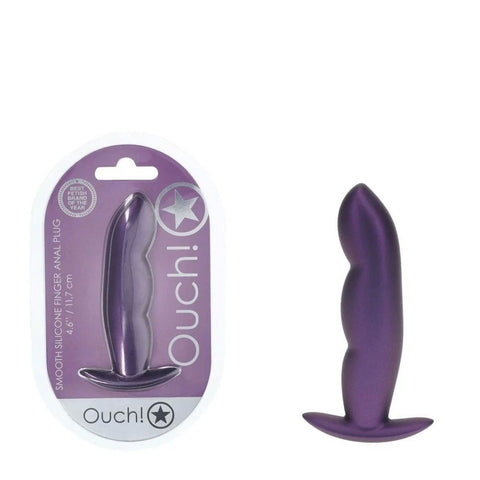Shots OUCH! Finger Shaped 11.7 cm Metallic Silicone Butt Plug - Butt Plugs