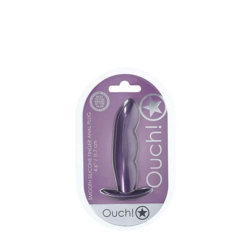 Shots OUCH! Finger Shaped 11.7 cm Metallic Silicone Butt Plug Butt Plugs