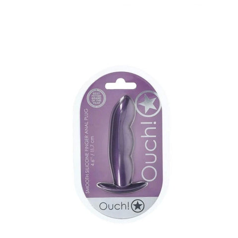 Shots OUCH! Finger Shaped 11.7 cm Metallic Silicone Butt Plug - Butt Plugs