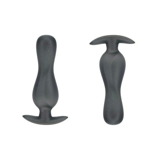 Shots OUCH! Curvy 11.7 cm Metallic Silicone Anal Plug - Butt Plugs