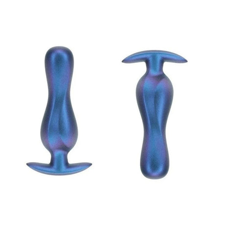 Shots OUCH! Curvy 11.7 cm Metallic Silicone Anal Plug - Butt Plugs