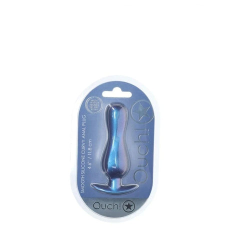 Shots OUCH! Curvy 11.7 cm Metallic Silicone Anal Plug - Butt Plugs