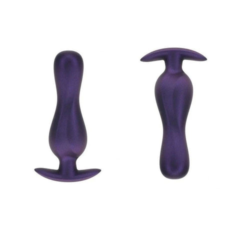 Shots OUCH! Curvy 11.7 cm Metallic Silicone Anal Plug - Butt Plugs