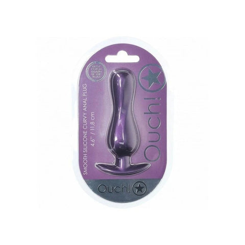 Shots OUCH! Curvy 11.7 cm Metallic Silicone Anal Plug - Butt Plugs
