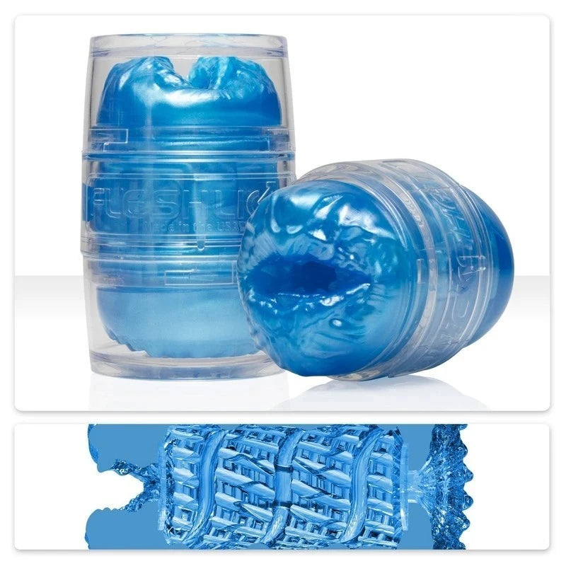 Fleshlight Quickshot Alien Blue Metallic Mouth and Butt Mens Masturbator Fleshlight Male Masturbators