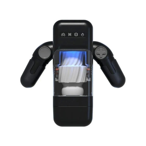 Amovibe Game Cup Thrusting & Rechargeable Male Masturbator Black - Masturbators and Strokers