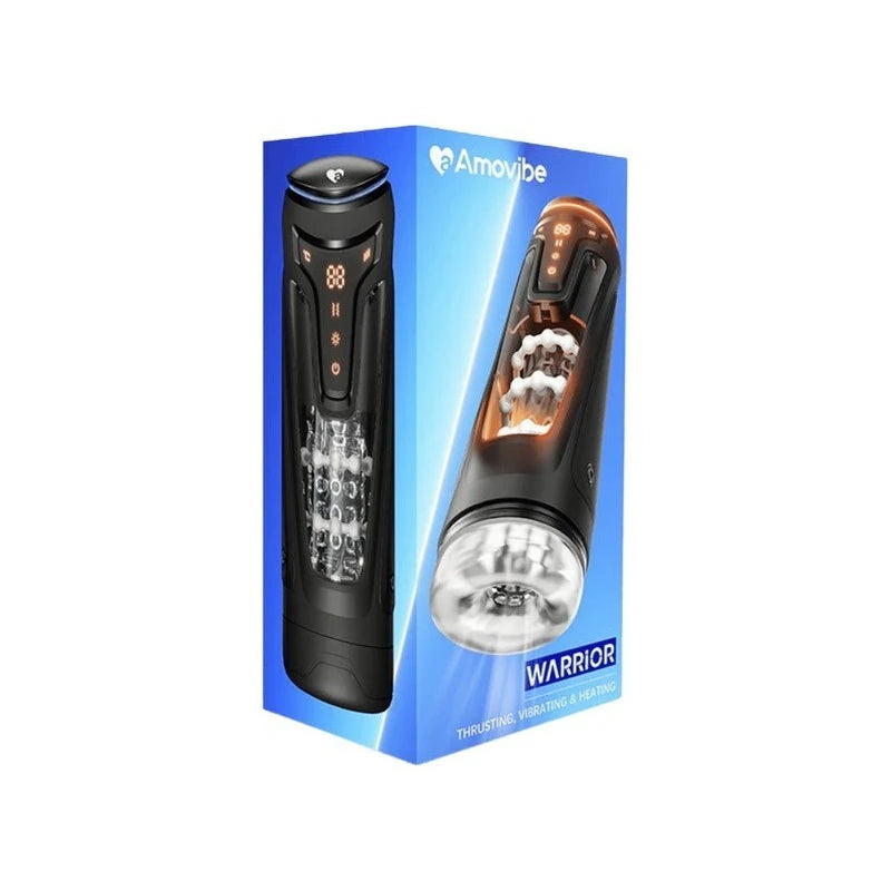 Amovibe Warrior Rechargeable Thrusting Male Masturbator Black Masturbators and Strokers