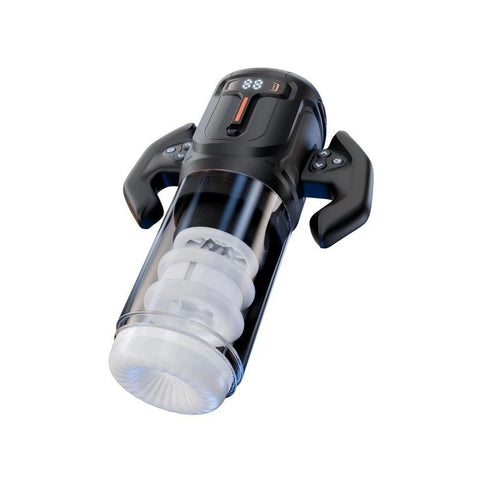 Amovibe Turbo Thrusting and Rotating Male Masturbator Black - Masturbators and Strokers