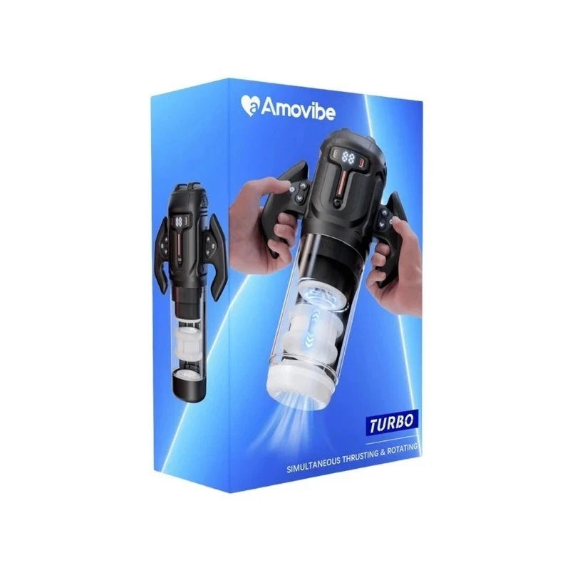 Amovibe Turbo Thrusting and Rotating Male Masturbator Black Masturbators and Strokers