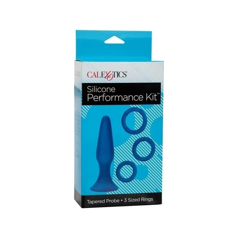 California Exotics Silicone Butt Plug Performance Kit Blue Butt Plugs