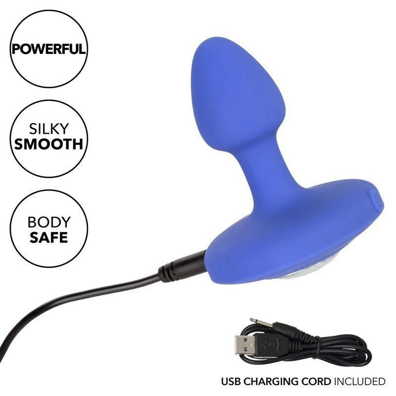 California Exotics Cheeky Gems Rechargeable Vibrating Anal Plug Purple Butt Plugs