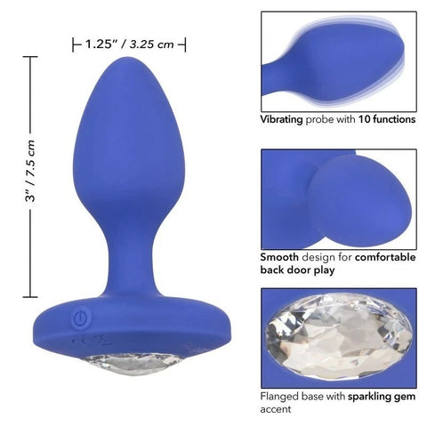 California Exotics Cheeky Gems Rechargeable Vibrating Anal Plug Purple - Butt Plugs