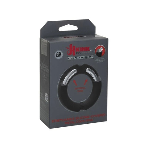 Doc Johnson Kink Silicone Covered Metal Cock Ring 45mm - Steel Cock Rings