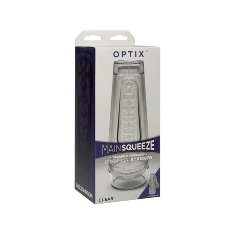 Main Squeeze OPTIX Uniquely Textured ULTRASKYN Male Masturbator Crystal Blue - Masturbators and Strokers
