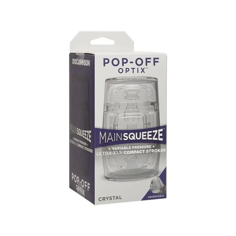 Main Squeeze Pop-off Optix Realistic Male Stroker Clear Masturbators and Strokers