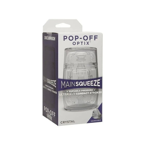 Main Squeeze Pop-off Optix Realistic Male Stroker Clear - Masturbators and Strokers