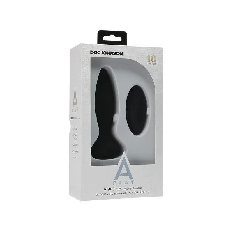 A-Play Vibe Adventurous Remote Control Rechargeable Butt Plug Black Butt Plugs