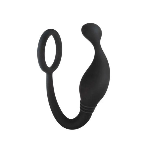 Jet Horny Male Prostate Plug With Love Ring Black - Prostate Toys