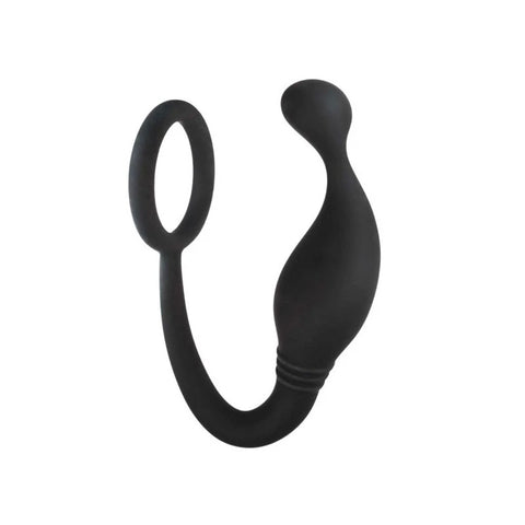 Jet Horny Male Prostate Plug With Love Ring Black - Prostate Toys