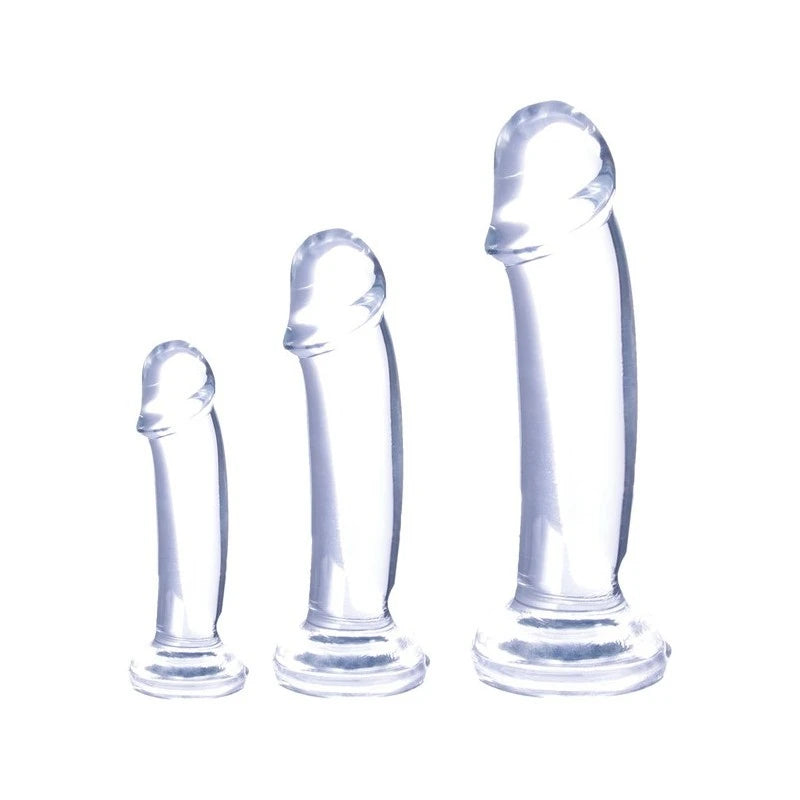 Ice Crystals Collection Triple Lover 3 In 1 Anal Plug Training Kit Clear Butt Plugs