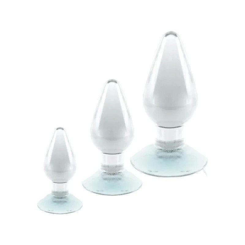 Black Axinite 3-in-1 Anal Plug Kit with Suction Cup Base Butt Plugs