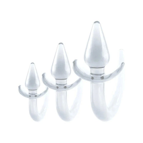 Black Axinite 3 In 1 Unique Design Anal Plug Kit with Tail - Butt Plugs