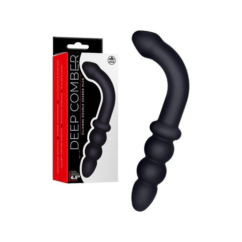 Excellent Power Deep Comber Anal Plug With Hook Black - Butt Plugs