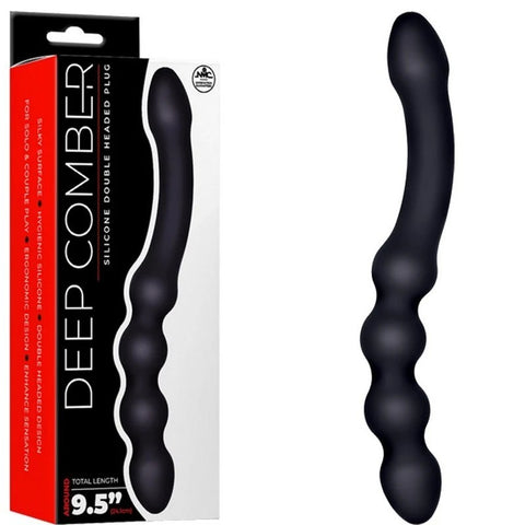 Excellent Power Deep Comber Anal Plug With Hook Black - Butt Plugs