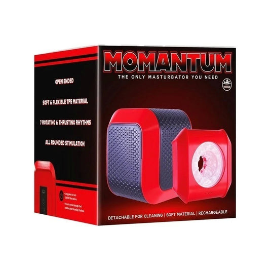 Momantum The Cube Rechargeable Automatic Male Masturbator Red / Black - Masturbators and Strokers
