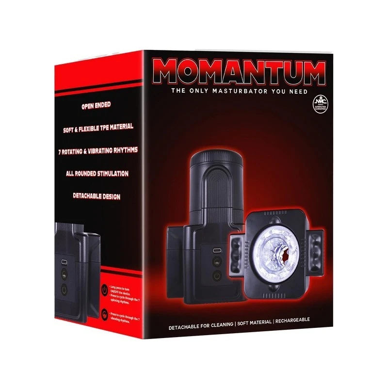 Momantum The SLR 7 Function Automatic Mens Masturbator Black Masturbators and Strokers