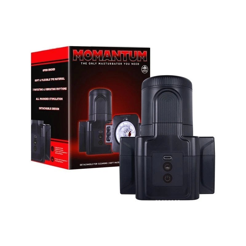 Momantum The SLR 7 Function Automatic Mens Masturbator Black Masturbators and Strokers