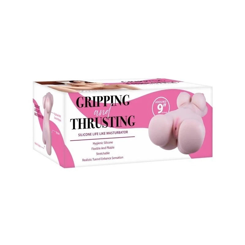 Gripping & Thrusting Silicone Life Like Torso Male Masturbator 9 Inches Realistic Butts And Vaginas