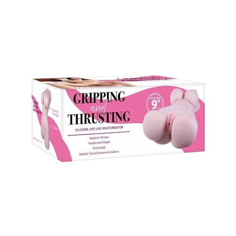 Gripping & Thrusting Silicone Life Like Torso Male Masturbator 9 Inches - Realistic Butts And Vaginas