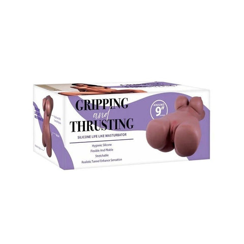 Gripping & Thrusting Silicone Life Like Torso Male Masturbator 9 Inches - Realistic Butts And Vaginas
