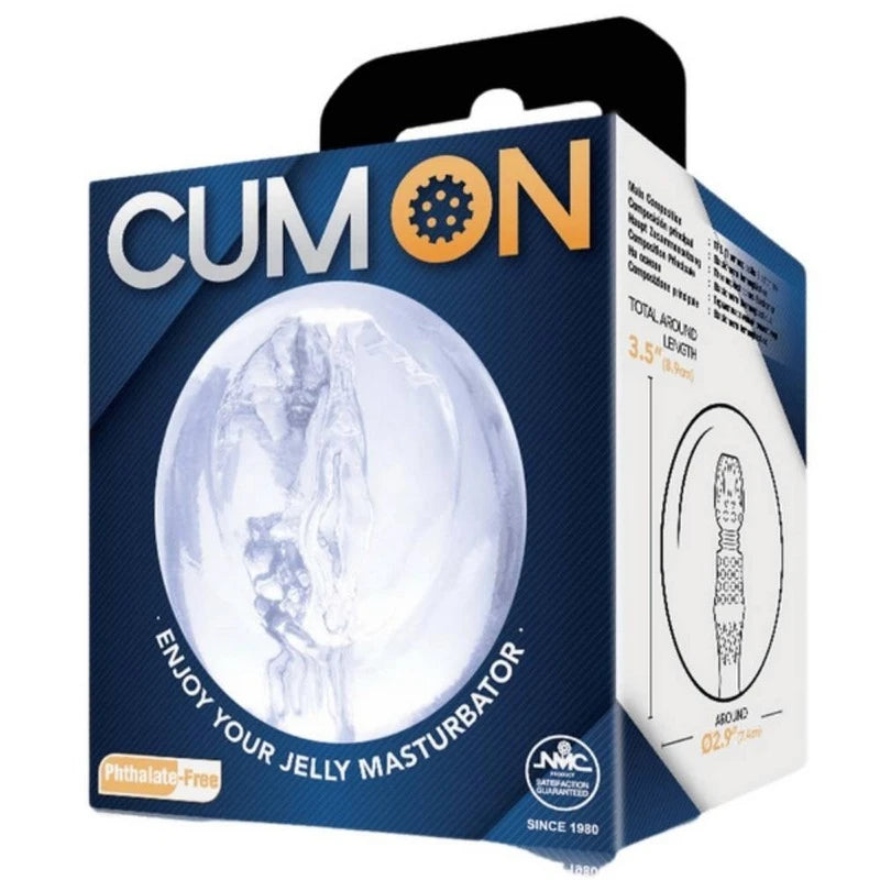 Cum On 3.5 Inches Soft Material Pocket Jelly Mens Stroker Masturbators and Strokers