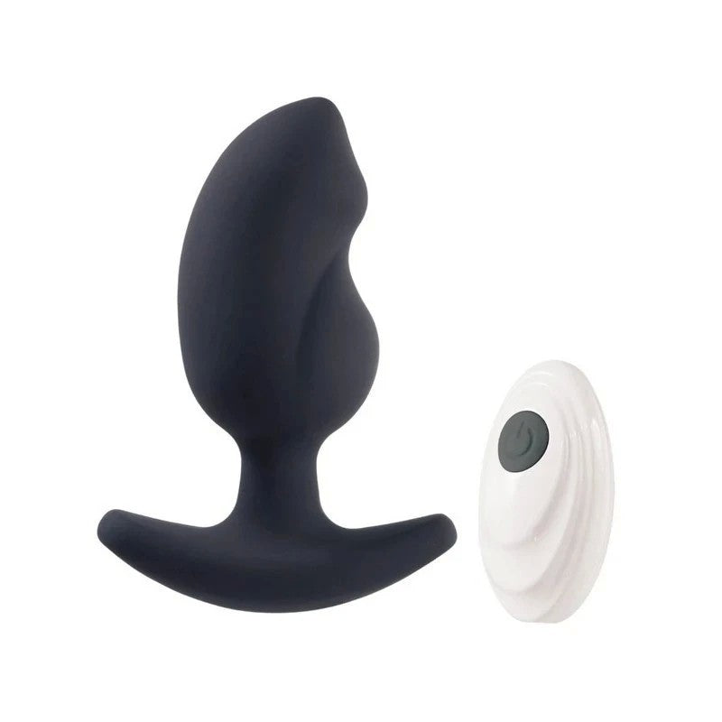 Deep Romance Remote Controlled Vibrating Butt Plug Black Butt Plugs