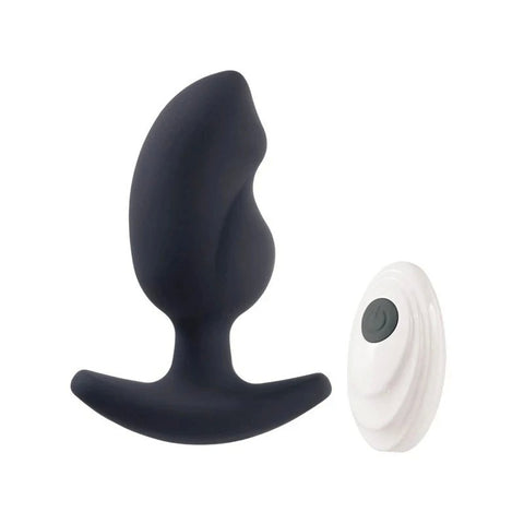 Deep Romance Remote Controlled Vibrating Butt Plug Black - Butt Plugs